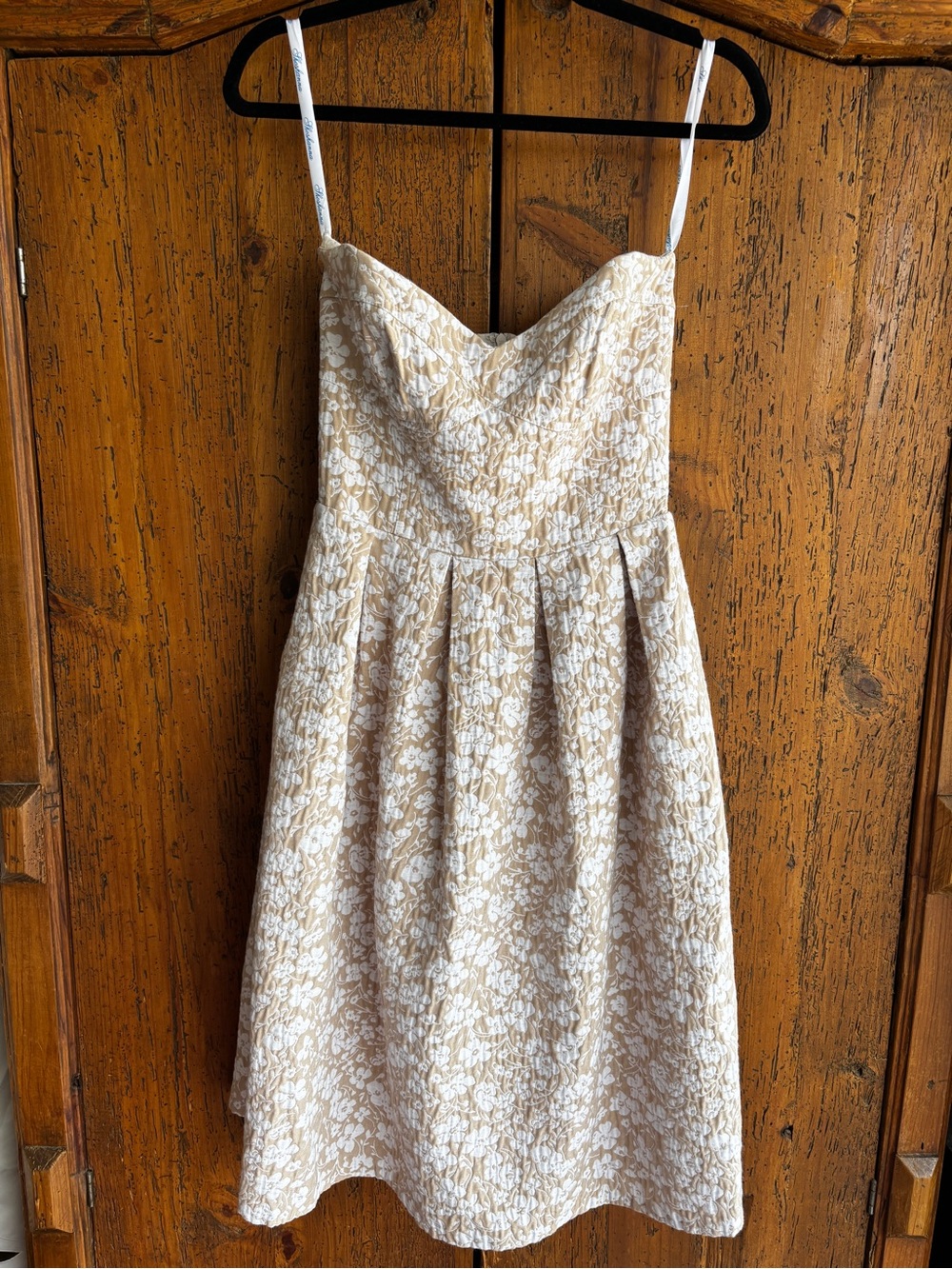 Shoshanna Cream and White Strapless Sweetheart Floral Dress